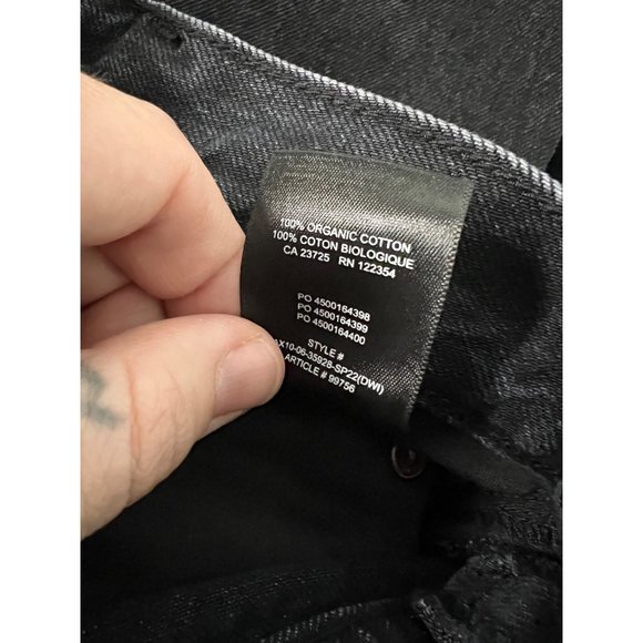 Denim forum the pin up‎ super high straight 28L black denim organic cotton sz 27 - Picture 7 of 8